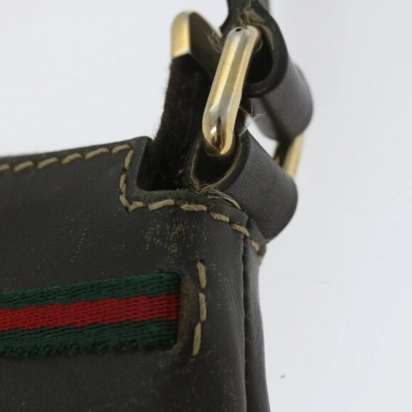 GUCCI GG Canvas Web Sherry Line Shoulder Bag Beige Red Green - Picture 8 of 16